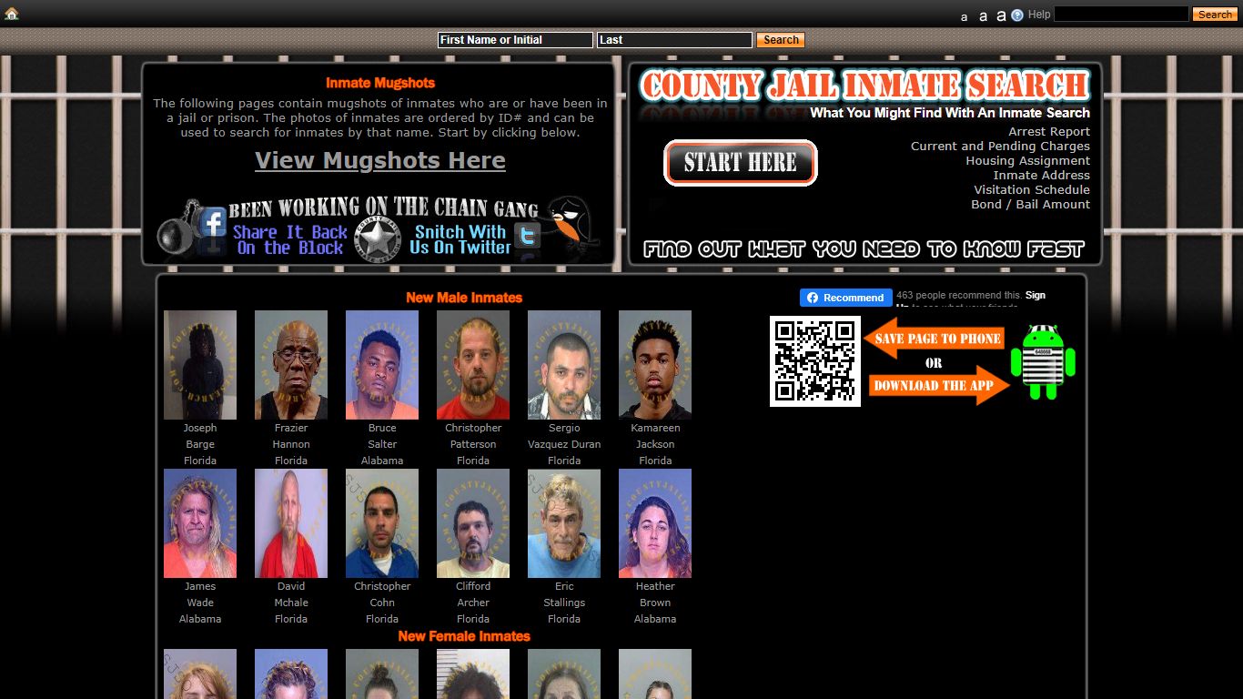Inmate Mugshots - County Jail Inmate Search